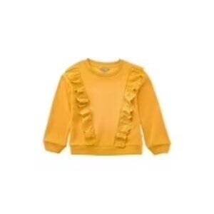 🌼 EUC Lucky Brand Mustard Yellow Ruffle Front Sweatshirt – Girls Sz L